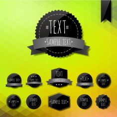 Labels geometric background made of triangles N13