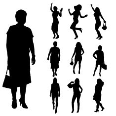 Vector silhouette of a woman N577