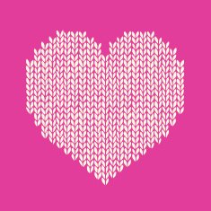 Vector seamless background with knitted heart Romantic N3