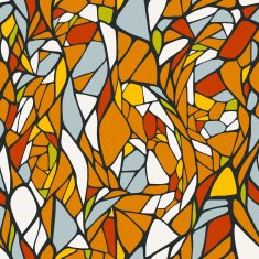 Seamless pattern with bright colorful hand drawn abstract geome