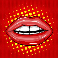 Sweet Pair of Glossy Vector Lips