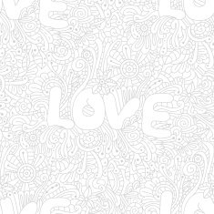 Vector seamless love texture with abstract flowers