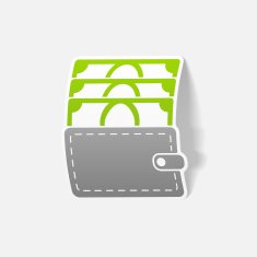 realistic design element purse money N68