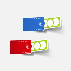 realistic design element purse money N70