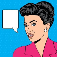 cute retro woman in comics style N20