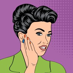 cute retro woman in comics style N22
