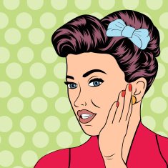 cute retro woman in comics style N23