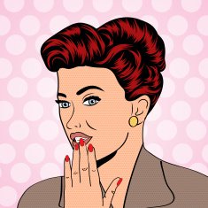 cute retro woman in comics style N24