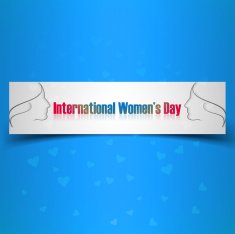 Women's day blue colorful card presentation vector design