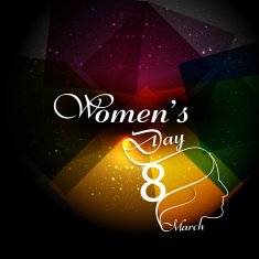 Women's day card greeting or background lady face