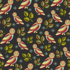 Dark Owl Endless Seamless Pattern