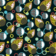 Abstract Leaves Endless Seamless Pattern Dark