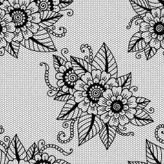 Seamless flower lace pattern