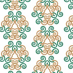 seamless pattern retro helix green with yellow N2