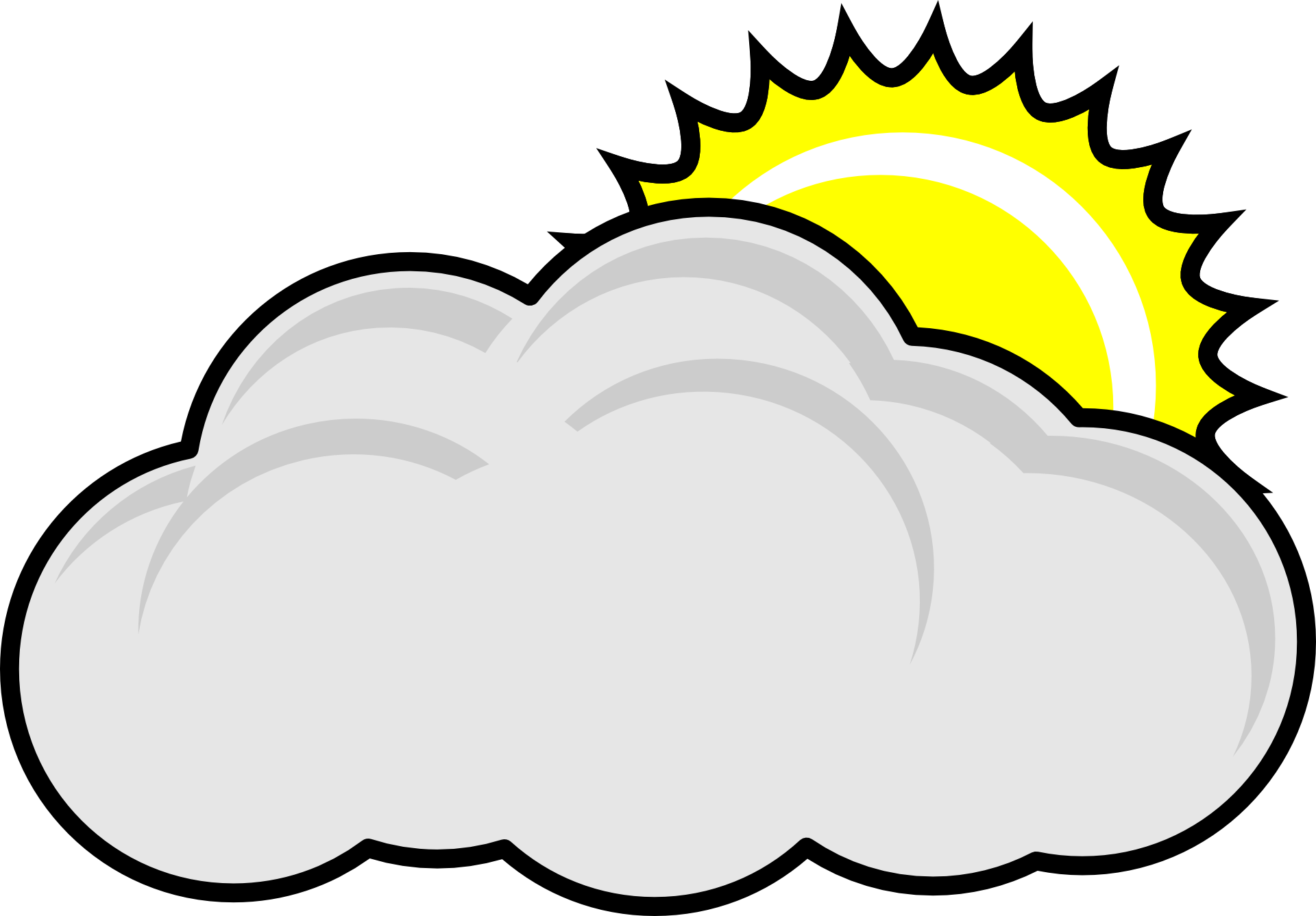 Clip Art Of Cloudy And Sunny Weather Icon Free Image Download