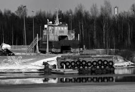 black and white picture of Finland landscape