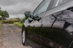 hyundai i35 on the gravel road