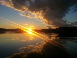 scenic lake wÃ¶rthersee at sunset, austria, carinthia