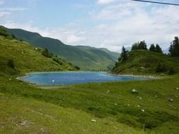 reservoir amid mountains in Switzerland