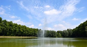 fountain in the park pond