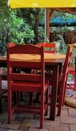 wooden cozy table and chairs