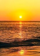 landscape of orange tropical sunrise above sea