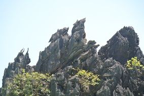rock formations at the top of the mountains