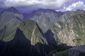 Landscape of mountains in machu picchu