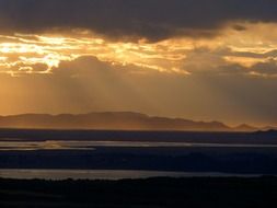 beautiful Titiicaca lake waters in Peru