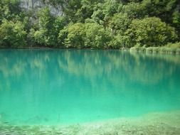 panorama of turquoise lake in croatia