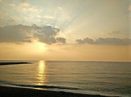 reflection of the morning sun in the Mediterranean