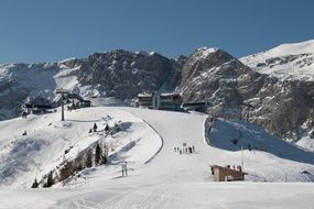 ski resort in the snowy alps