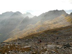 haze over a mountainside