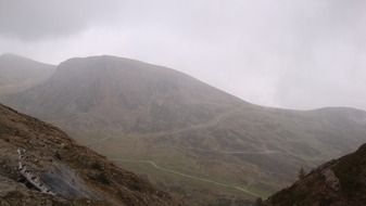 thick fog over high mountains