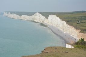 white cliffs along seashore
