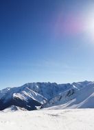 landscape of the snowy alps in France