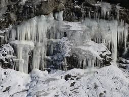 ice formations in the winter landscape