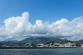 distant view of the picturesque coast of genova