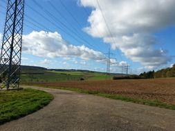 power poles on a fields