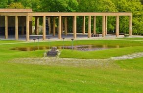 picturesque landscape park in spring