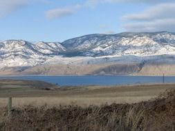 mountain landscape of kamloops lake in British Columbia