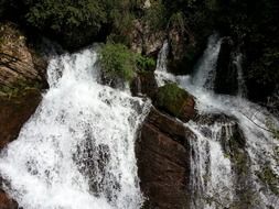 rapid waterfall in nature