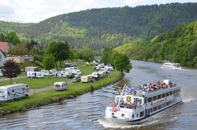 boat in the river neckargemuend in may 2015