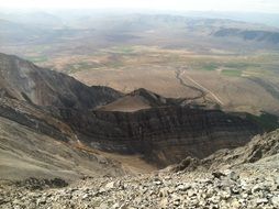 Landscape of high rocky mountain top