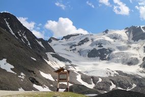 beautiful snowy landscape of the Alpine mountains