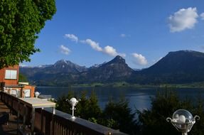 embankment at lake wolfgang in austria