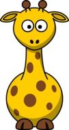 colorful drawn cartoon giraffe with round eyes