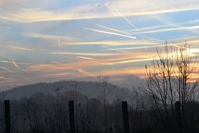 landscape of the morning sky in Belgium