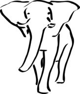 strong elephant animal drawing