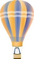 isolated yellow blue hot air balloon